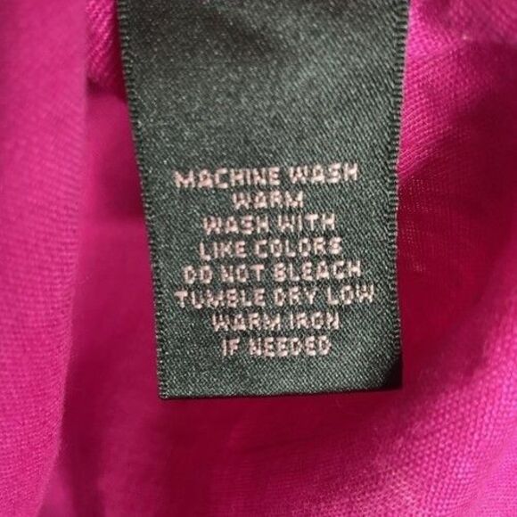 Lauren Ralph Lauren 100% Linen Long Sleeve Button Up Shirt Women Size Medium - Picture 5 of 10